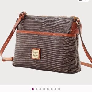 Dooney & Bourke Textured Snakeskin Ginger Leather Cushette Crossbody